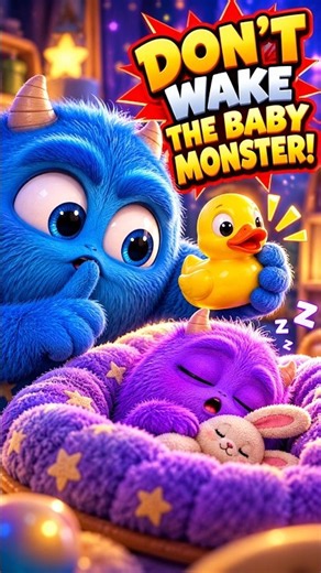DON'T WAKE THE BABY MONSTER! 😱🦆 THE BIGGEST SNEEZE EVER! #shorts #kidsanimation #cocomelon #kidssong