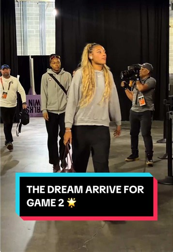 Back to business 👀 The @Atlanta Dream have arrived and are locked in as they get ready to face off in Game 2 on the biggest stage! 📺 8pm/ET | USA Network | Peacock | #WNBASeason30 | #2026WNBAFinals #atlantadream #wnba #arrivals