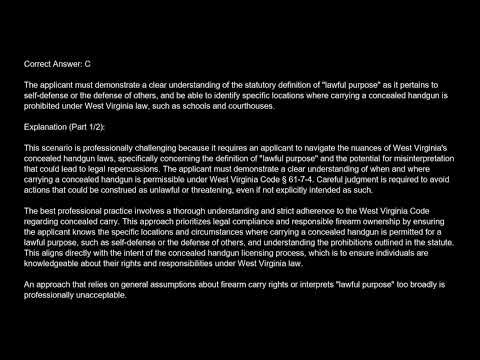 West Virginia Concealed Handgun License CHL Exam Optional Free Practice Test And Answers Update