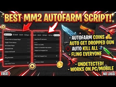 BEST MM2 AUTOFARM SCRIPT! 😱 | Autofarm Coins, Auto Kill All, Fling Everyone And More! (PASTEBIN)🤩