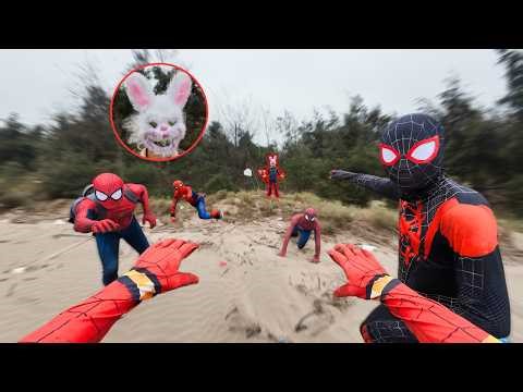 Team Spider-Man Battles Bunny Man to Rescue a Friend from Forbidden Forest ( Action POV )