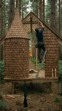I Built a Secret Fairytale Wizard Tower Cabin Deep Inside a Pine Forest — Nobody Can Find It