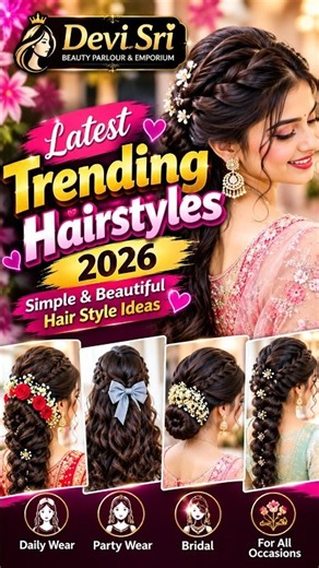 Latest Trending Hairstyles 2026 😍 | Beautiful Hair Style Ideas | Devi Sri Beauty Parlour #hairstyle