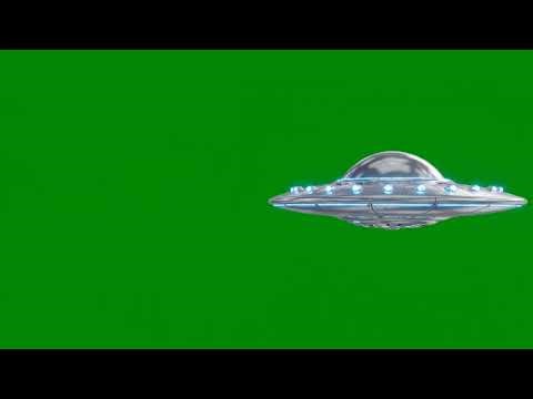 Alian UFO flying in the air | UFO green screen