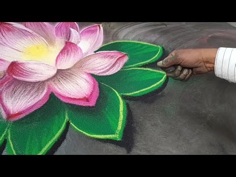 Unique Lotus Flower Rangoli Designs For Diwali | New Lotus Flower Rangoli 2026 | 3D Lotus Flower