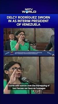 Delcy Rodriguez Sworn In As Venezuela's Acting President After Maduro's Capture