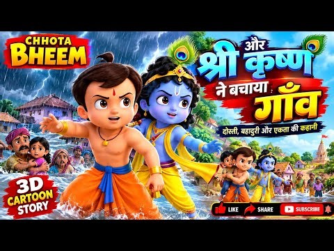 Chhota Bheem & Shri Krishna Ne Bachaya Gaon 😱🙏 | Dosti Aur Bahaduri | 3D Cartoon Story