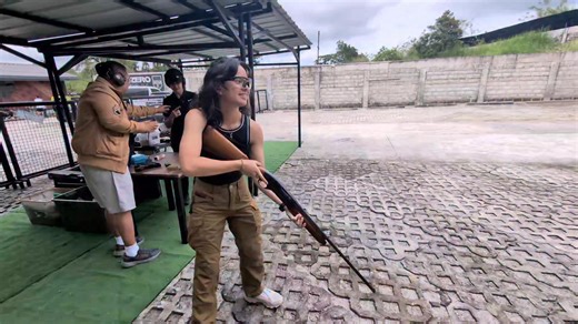 Kikay Cruz slug shooting out of the 410 semi-auto shotgun... | Snooky Cruz