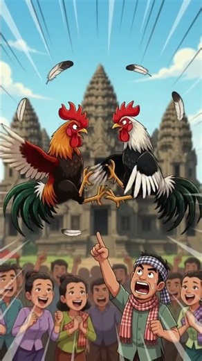Epic Khmer Chicken Fight at Angkor Wat! 🐓🇰🇭 Who Will Win?