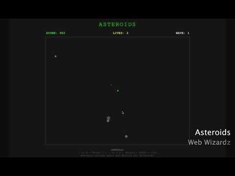Web Wizardz - Asteroids 2D Game (HTML, CSS, Javascript)