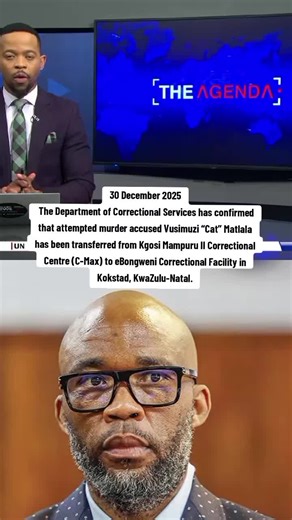 The Department of Correctional Services has confirmed in a statement that Vusimusi ‘Cat’ Matlala was transferred from Kgosi Mampuru II Correctional Centre to eBongweni Correctional Facility in Kokstad, KZN on the 21st of December #tiktoknews #prisontiktok #crimetok #kokstadprison