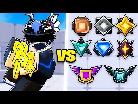 1v1 Against EVERY RANK in Roblox Rivals!