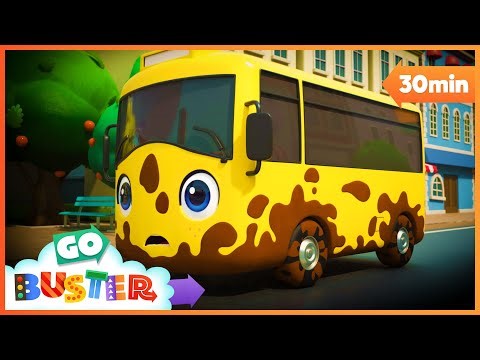 Wheels On The Schoolbus! Go Buster! | ittle Bus Kids Songs!