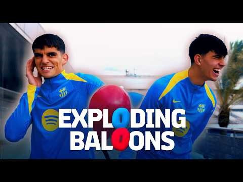 🎈💥💥🎈 BOOM! EXPLODING BALLOONS CHALLENGE WITH GERARD MARTÍN & MARC BERNAL | FC Barcelona 🔵🔴