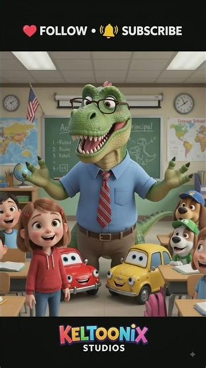 😂 The Funniest Dinosaur School Ever! 🦖 | Cartoon Animation #Shorts#jungle #animation #funny #cartoon