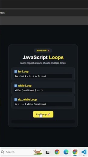 JavaScript Loops 🔄 | for, while & do...while Explained | Beginner Guide
