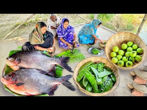 ডবল রূপচাঁদ মাছ কেটে তেলঝাল রান্না সাথে কাঁচা টমেটোর ভর্তা আর পুরভরা সিমের রেসিপি 