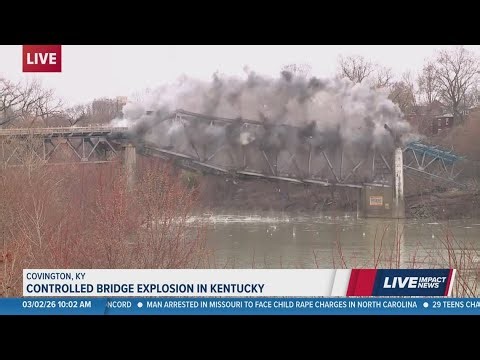 Controlled explosion takes down bridge in Kentucky