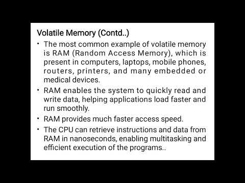 VOLATILE AND NON VOLATILE MEMORY