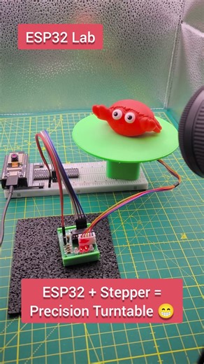 ESP32 + Stepper = Precision Turntable 😁 #esp32 #esp32lab #arduino