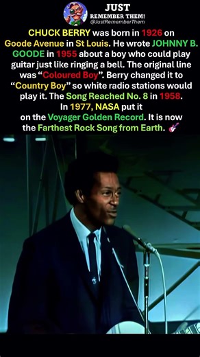 CHUCK BERRY Wrote JOHNNY B. GOODE About Himself 🎸 #classicrock #shorts #rockhistory