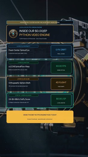 Inside Our $0 Local 60.00 FPS Python + OpenCV Cinema Engine #Shorts