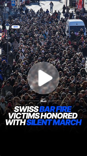 Hundreds of people silently filed through the frosty streets of the Swiss ski resort of Crans-Montana on Sunday (January 4) to remember victims of a New Year bar fire that killed at least 40 people and injured more than a hundred others. #swiss #fire #cransmontana | Daily Mail Video