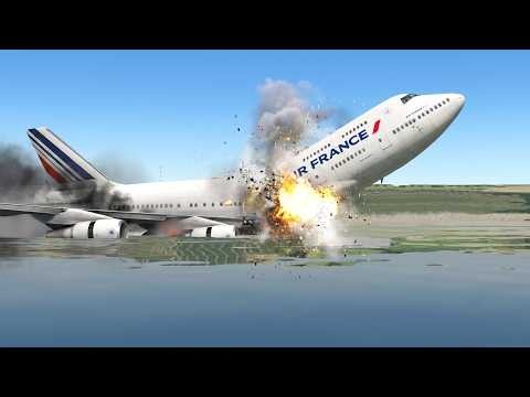 🔴LIVE Boeing 747-400 RUNWAY OVERSHOOT | Crash Into Sea at Hong Kong | X-PLANE 11