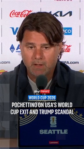 U.S. coach Mauricio Pochettino speaks about the Trump scandal as the U.S. team loses to Belgium and exits the World Cuphttps://t.co/slqb64Xjum