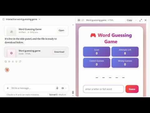 Abdul Rehman AI Wala Created a Fun Word Guessing Game Using Claude AI & ChatGPT | HTML