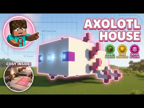 Build This Minecraft Axolotl House Design | Full Tutorial & World Download