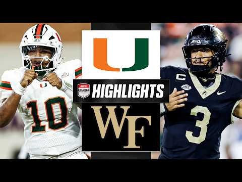Miami Hurricanes vs. Wake Forest Demon Deacons | Full Game Highlights | ESPN College Football