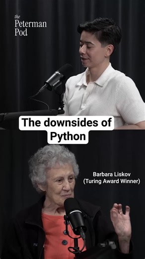 The downsides of Python This is a clip from a longer conversation with Barbara Liskov, Turing Award winner for her fundamental contributions to programming languages and distributed systems The full conversation is up on my YT and Spotify