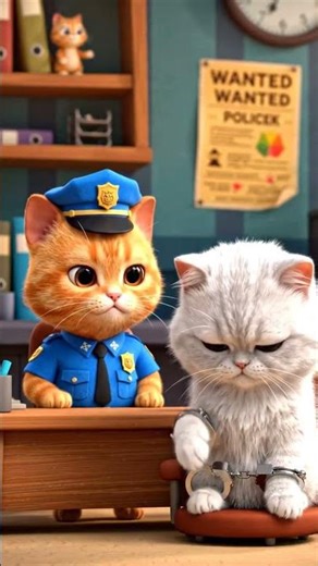 😹 “Sorry Meow…” Cat Gets Arrested!#meow #funnyshorts #Foryoufeed