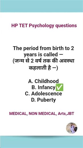 HP TET Psychology practice questions 2026 Medical ,Non medical,Arts, JBT