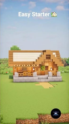 EASY Minecraft Starter House #minecraft #minecraftshorts