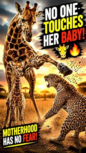 GIRAFFE VS CHEETAH—the wild has no mercy! 😱#shorts #wildlife #animals