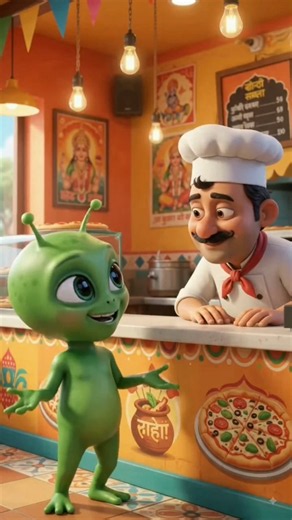 👽 एलियन ने पूरा पिज़्ज़ा खा लिया! 😂🍕#cartoonvideo #song #cartoonFunny207