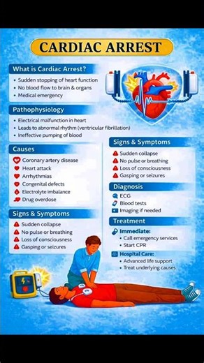 Cardiac Arrest Explained ❤️ CPR Kaise Kare | Save Life in Emergency 🚑 #learncpr