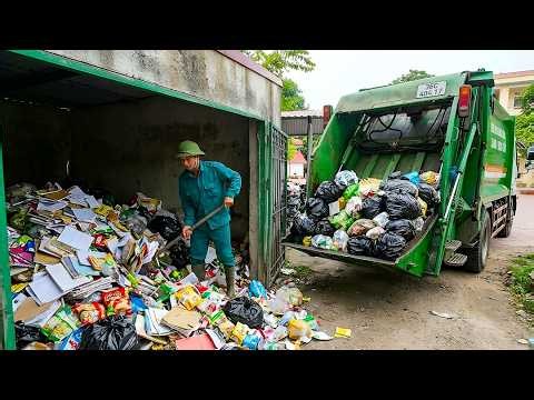 Rear-loading garbage trucks | Dealing with massive piles of trash at high schools