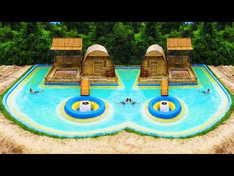 Construction of large-scale water park structures, Pool, Pool Fish and Bamboo Villa [Full Amazing]