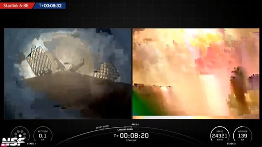 New Year, New Booster. SpaceX has launched the Starlink 6-88 mission aboard the Falcon 9 B1101-1 from Space Launch Complex 40 at the Cape Canaveral Space Force Station in Florida, sending another batch of 29 Starlink v2-mini satellites into low-Earth orbit. Just over eight minutes later, completing its mission, the booster returned to planet Earth, landing on the “Just Read The Instructions” droneship, stationed downstage in the Atlantic Ocean. | NASASpaceflight.com