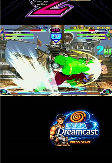 Marvel Vs Capcom on the Sega Dreamcast. Guile vs Ryu. 480p output. #capcom #sega #retrogaming