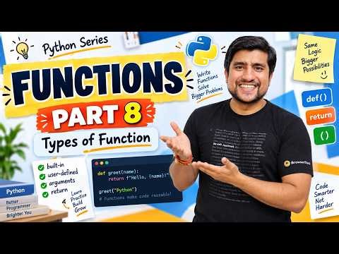 Python for Beginners | Functions & Types of Functions | Part 8