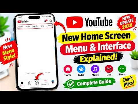 YouTube New Update 2026 🔥 New Home Screen Menu & Interface Explained!