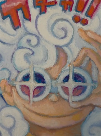 Gear 5 Luffy in Oil pastels #onepiece #luffy #asmr