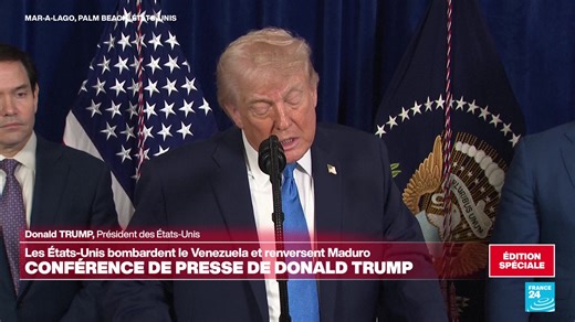 🔴🇻🇪 Après des frappes sur Caracas, Nicolas Maduro a été "capturé et exfiltré" du Venezuela, a annoncé Donald Trump, suivez en direct sa conférence de presse | FRANCE 24