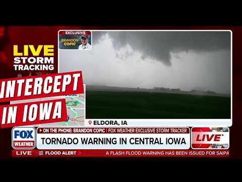 Live Storm Tracking: FOX Weather Storm Tracker Brandon Copic Intercepts Severe Weather in Iowa