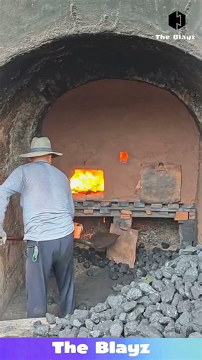 Coal Loading Process Inside a Massive Industrial Furnace