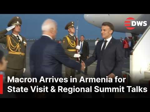 FULL ARRIVAL: French President Emmanuel Macron Arrives in Armenia for EPC Summit | AC1E